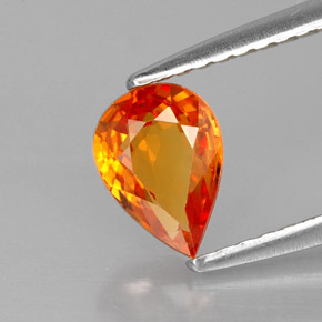 0.87캐럿 천연 만다린 오렌지 사파이어, 배 모양, 7×5 mm, VS
