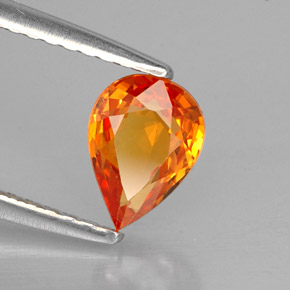 0.87캐럿 천연 만다린 오렌지 사파이어, 배 모양, 7×5 mm, VS