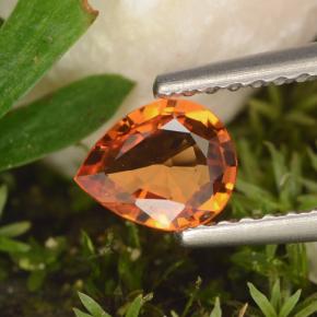 0.59캐럿 천연 만다린 오렌지 사파이어, 배 모양, 6.1×5 mm, VVS-VS
