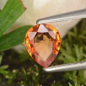 0.59캐럿 천연 만다린 오렌지 사파이어, 배 모양, 6.1×5 mm, VVS-VS