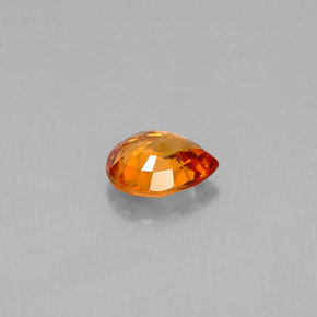 0.72캐럿 천연 만다린 오렌지 사파이어, 배 모양, 6.1×5.1 mm, VVS-VS