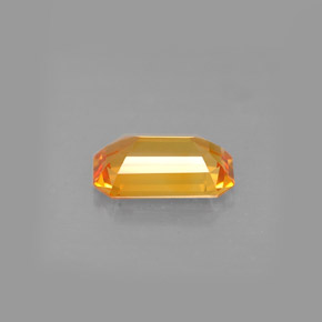 1.38캐럿 천연 옐로우 오렌지 사파이어, 에메랄드 컷, 8.4×5.1 mm, VVS-VS