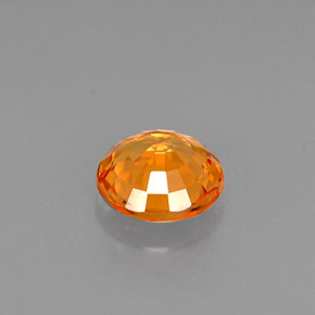 0.60캐럿 천연 옐로우 오렌지 사파이어, 라운드 컷, 5.18 mm, VVS