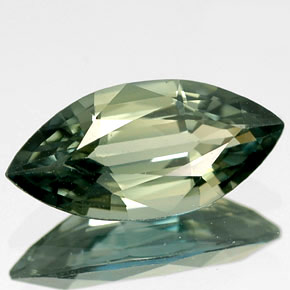 1.92캐럿 천연 푸르스름한 그린 사파이어, 마퀴즈, 11.9×5.8 mm, IF