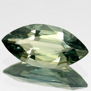 1.92캐럿 천연 푸르스름한 그린 사파이어, 마퀴즈, 11.9×5.8 mm, IF
