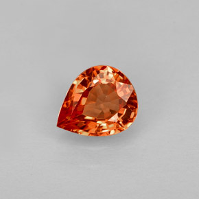 0.74캐럿 천연 오렌지 사파이어, 배 모양, 6.1×5.1 mm, VVS-VS