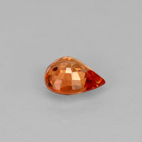 0.74캐럿 천연 오렌지 사파이어, 배 모양, 6.1×5.1 mm, VVS-VS