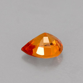 0.71캐럿 천연 만다린 오렌지 사파이어, 배 모양, 6×4.9 mm, VS
