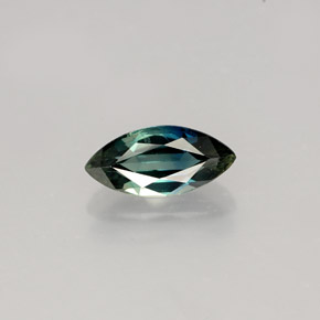 1.03캐럿 천연 푸르스름한 그린 사파이어, 마퀴즈, 9×4.3 mm, VVS