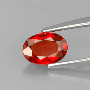0.60캐럿 천연 레드 오렌지 사파이어, 타원형 컷, 6.1×4.3 mm, VS
