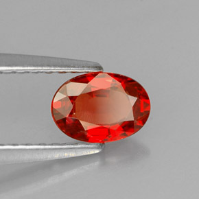 0.60캐럿 천연 레드 오렌지 사파이어, 타원형 컷, 6.1×4.3 mm, VS