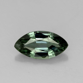 0.76캐럿 천연 푸르스름한 그린 사파이어, 마퀴즈, 8.1×4.3 mm, VVS-VS
