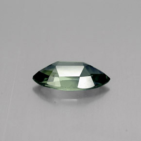 0.82캐럿 천연 푸르스름한 그린 사파이어, 마퀴즈, 8.5×4.2 mm, VVS