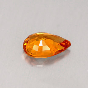 0.83캐럿 천연 만다린 오렌지 사파이어, 배 모양, 7.1×5 mm, IF