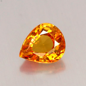 0.76캐럿 천연 만다린 오렌지 사파이어, 배 모양, 6×5 mm, IF