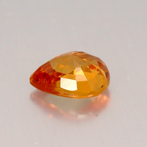 0.76캐럿 천연 만다린 오렌지 사파이어, 배 모양, 6×5 mm, IF