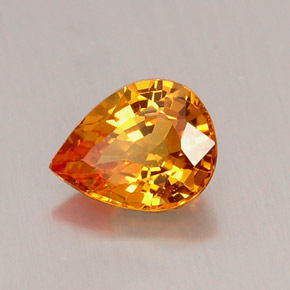 0.69캐럿 천연 만다린 오렌지 사파이어, 배 모양, 6.2×4.8 mm, VVS