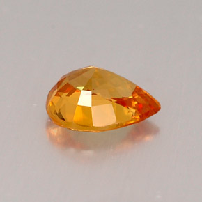 0.69캐럿 천연 만다린 오렌지 사파이어, 배 모양, 6.2×4.8 mm, VVS