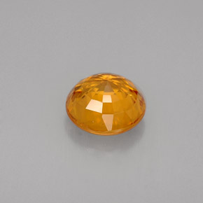 1.55캐럿 천연 만다린 오렌지 사파이어, 라운드 컷, 6.57 mm, VVS