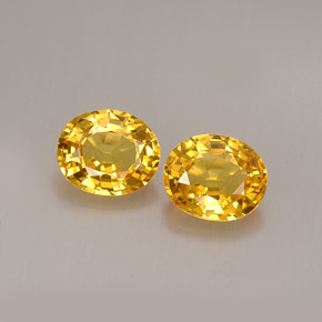 캐럿 천연 골든 옐로우 사파이어 보석, 타원형 컷, 6×5 mm, VVS