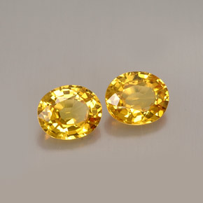 캐럿 천연 골든 옐로우 사파이어 보석, 타원형 컷, 6×5 mm, VVS