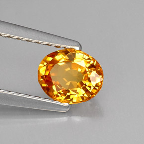 0.69캐럿 천연 옐로우 오렌지 사파이어, 타원형 컷, 5.8×4.7 mm, VVS