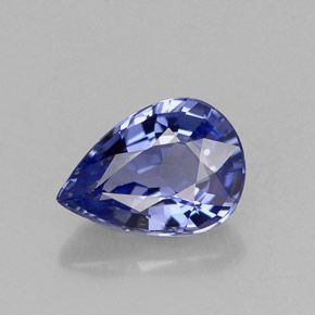 0.99캐럿 천연 콘플라워 블루 사파이어, 배 모양, 7.2×5.1 mm, VVS-VS