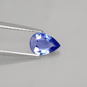0.66캐럿 천연 콘플라워 블루 사파이어, 배 모양, 7.1×5 mm, VVS