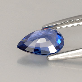 0.62캐럿 천연 콘플라워 블루 사파이어, 배 모양, 7.1×5 mm, VVS