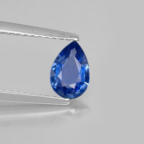 0.72캐럿 천연 콘플라워 블루 사파이어, 배 모양, 7.2×4.9 mm, VVS