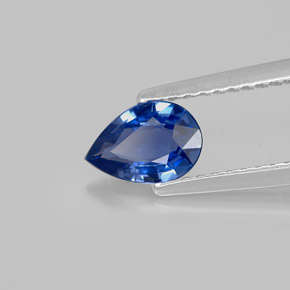 0.72캐럿 천연 콘플라워 블루 사파이어, 배 모양, 7.2×4.9 mm, VVS