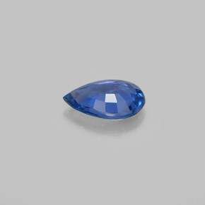 0.72캐럿 천연 콘플라워 블루 사파이어, 배 모양, 7.2×4.9 mm, VVS