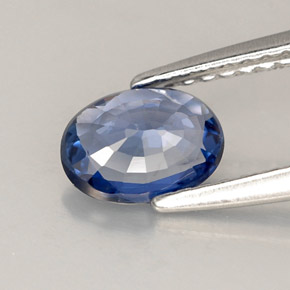 0.78캐럿 천연 콘플라워 블루 사파이어, 타원형 컷, 6.9×5.1 mm, VVS-VS