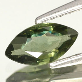 0.50캐럿 천연 푸르스름한 그린 사파이어, 마퀴즈, 7.1×3.8 mm, VS