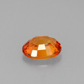 0.81캐럿 천연 만다린 오렌지 사파이어, 타원형 컷, 6.1×5.1 mm, VVS-VS