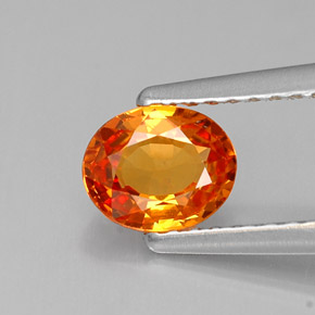 0.79캐럿 천연 만다린 오렌지 사파이어, 타원형 컷, 6.1×5 mm, VVS-VS