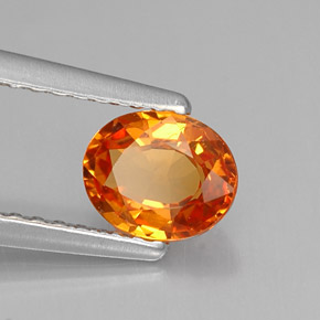 0.79캐럿 천연 만다린 오렌지 사파이어, 타원형 컷, 6.1×5 mm, VVS-VS