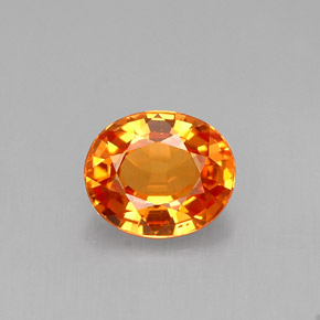 0.76캐럿 천연 만다린 오렌지 사파이어, 타원형 컷, 5.9×5 mm, IF