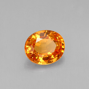 0.76캐럿 천연 만다린 오렌지 사파이어, 타원형 컷, 5.9×5 mm, IF