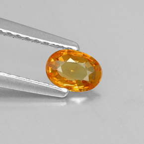 0.28캐럿 천연 골든 옐로우 사파이어, 타원형 컷, 5×3.7 mm, VS