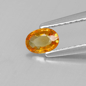 0.28캐럿 천연 골든 옐로우 사파이어, 타원형 컷, 5×3.7 mm, VS