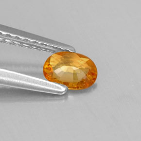 0.28캐럿 천연 골든 옐로우 사파이어, 타원형 컷, 5×3.7 mm, VS