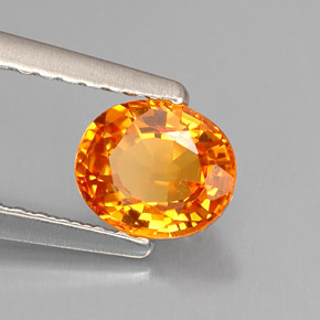 0.82캐럿 천연 만다린 오렌지 사파이어, 타원형 컷, 6×5 mm, VVS-VS