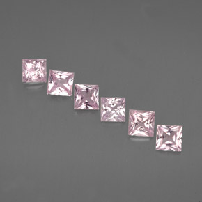 캐럿 천연 라이트 핑크 사파이어 보석, 스퀘어, 3.2×3.1 mm, VVS-VS