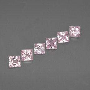 캐럿 천연 라이트 핑크 사파이어 보석, 스퀘어, 3.2×3.1 mm, VVS-VS