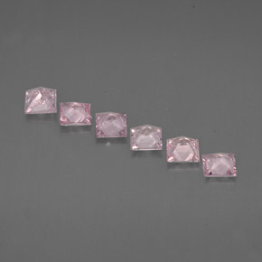 캐럿 천연 라이트 핑크 사파이어 보석, 스퀘어, 3.2×3.1 mm, VVS-VS
