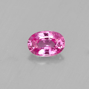 0.46캐럿 천연 핑크 사파이어, 타원형 컷, 5.4×3.8 mm, VS