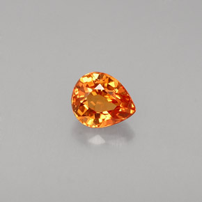 0.61캐럿 천연 만다린 오렌지 사파이어, 배 모양, 5.5×4.6 mm, VVS