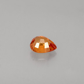 0.61캐럿 천연 만다린 오렌지 사파이어, 배 모양, 5.5×4.6 mm, VVS