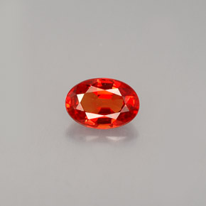 0.61캐럿 천연 만다린 오렌지 사파이어, 타원형 컷, 6.1×4.2 mm, IF